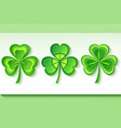 set of three stylized 3d patrick clover vector image