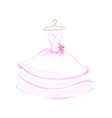 watercolor wedding dress decorated with lily vector image vector image