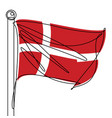 denmark flag one continuous line abstract icon vector image vector image
