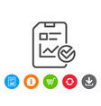 report document line icon checklist vector image