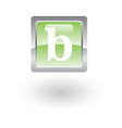 square glossy icon letter b vector image