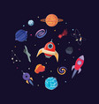 cartoon sci-fi space background vector image