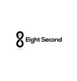 simple infinite eight black with clock logo vector image