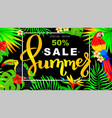 summer sale horizontal banner with parrot vector image vector image