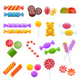 set colorful sweet chocolates desserts vector image