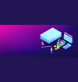 tax form isometric 3d banner header vector image vector image