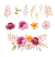 watercolor elegant bouquet of autumn flowers vector image