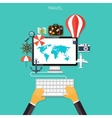 world travel concept background flat icons vector image