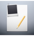 blank paper and polaroid photo frame vector image vector image