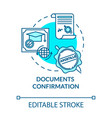 document confirmation turquoise concept icon vector image