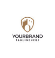 castle shield logo security design vector image