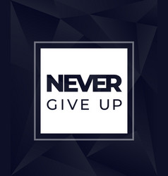 Boxing girl with motivational quote never give up Vector Image