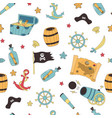 pirate marine seamless pattern vector image