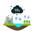 co2 natural emissions carbon balance cycle between vector image