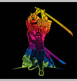 group samurai warrior ronin with weapon vector image vector image