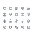 security and protection line icons on white vector image