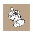 traditional school bell with ribbon bow vector image