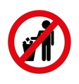 no littering prohibition sign vector image