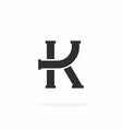 plumbing pipe letter k vector image