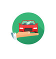 rent a car logo idea flat style hand vector image