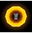 yellow decagon shape on dark background vector image