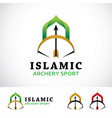islamic archery logo design template vector image