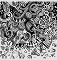 music hand drawn doodles musical frame design vector image vector image
