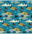 underwater sea life seamless pattern vector image vector image