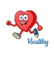 Running healthy red heart character vector image