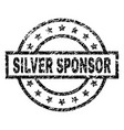 scratched textured silver sponsor stamp seal vector image