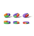 set of donut charts 3d circular diagrams vector image vector image