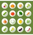 vegetables icons flat set vector image vector image