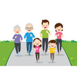 big family jogging and exercising together vector image