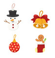christmas set on white background vector image vector image