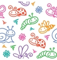 hand drawn pattern with insects vector image vector image
