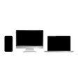 realistic computer laptop smartphone and tablet vector image