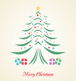 christmas tree creative card on background vector image vector image