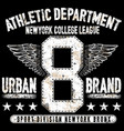 college new york typography t-shirt graphics vector image