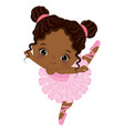 cute little african american ballerina dancing vector image vector image