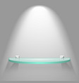 empty color semicircular glass shelf vector image vector image