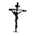 jesus on cross hand drawn sketch vector image