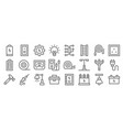 electrician tools and line icons linear set vector image
