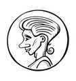 profile young man in lap sketch vector image vector image