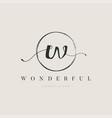simple elegant initial letter type w logo sign vector image vector image