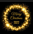 2022 merry christmas glowing gold background vect vector image vector image