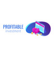 cash deposit isometric 3d banner header vector image vector image
