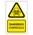dangerous chemicals sign vector image