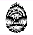 decorative floral silhouette easter egg vector image vector image