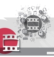 hand drawn clip icons with background vector image