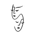 line art ink face modern brush print home vector image vector image